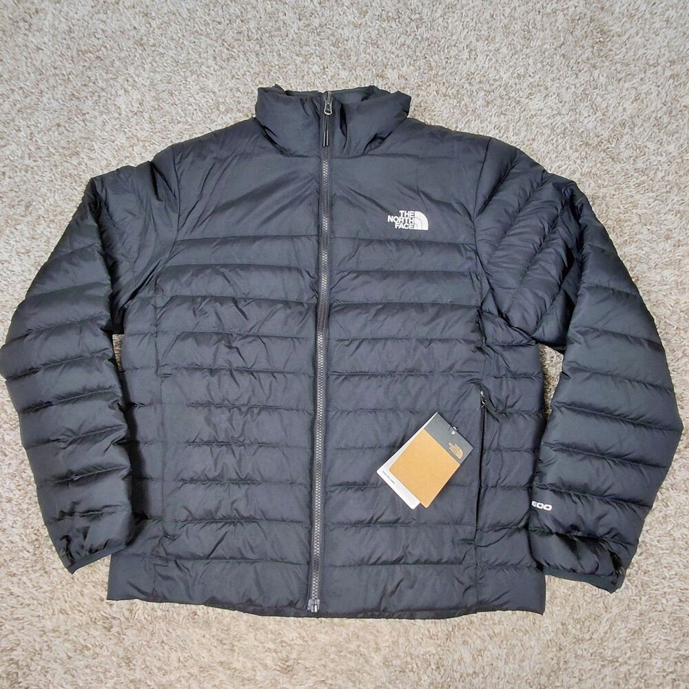 NEW The North Face Minoqua Down Jacket Men Medium Black 600 Fill Full Zip Puffer